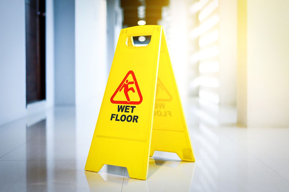 wet floor sign.