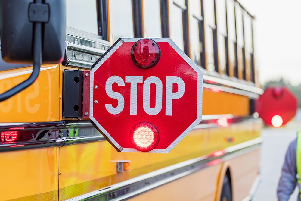school bus stop sign.
