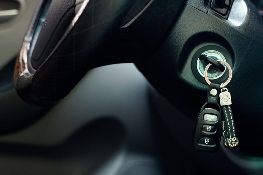 keys in a car.