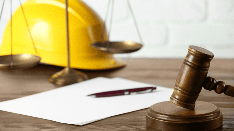 Hard hat with gavel